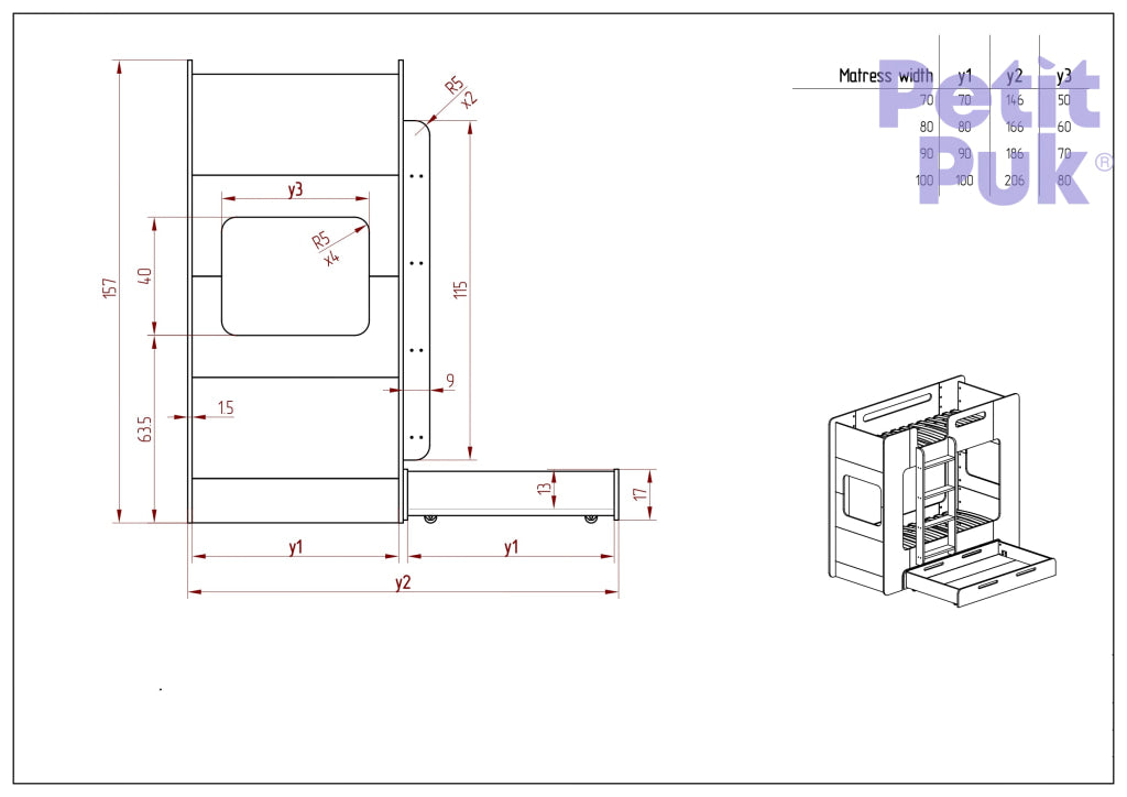 Express Half High Bunkbed Mirabelle Express Bed