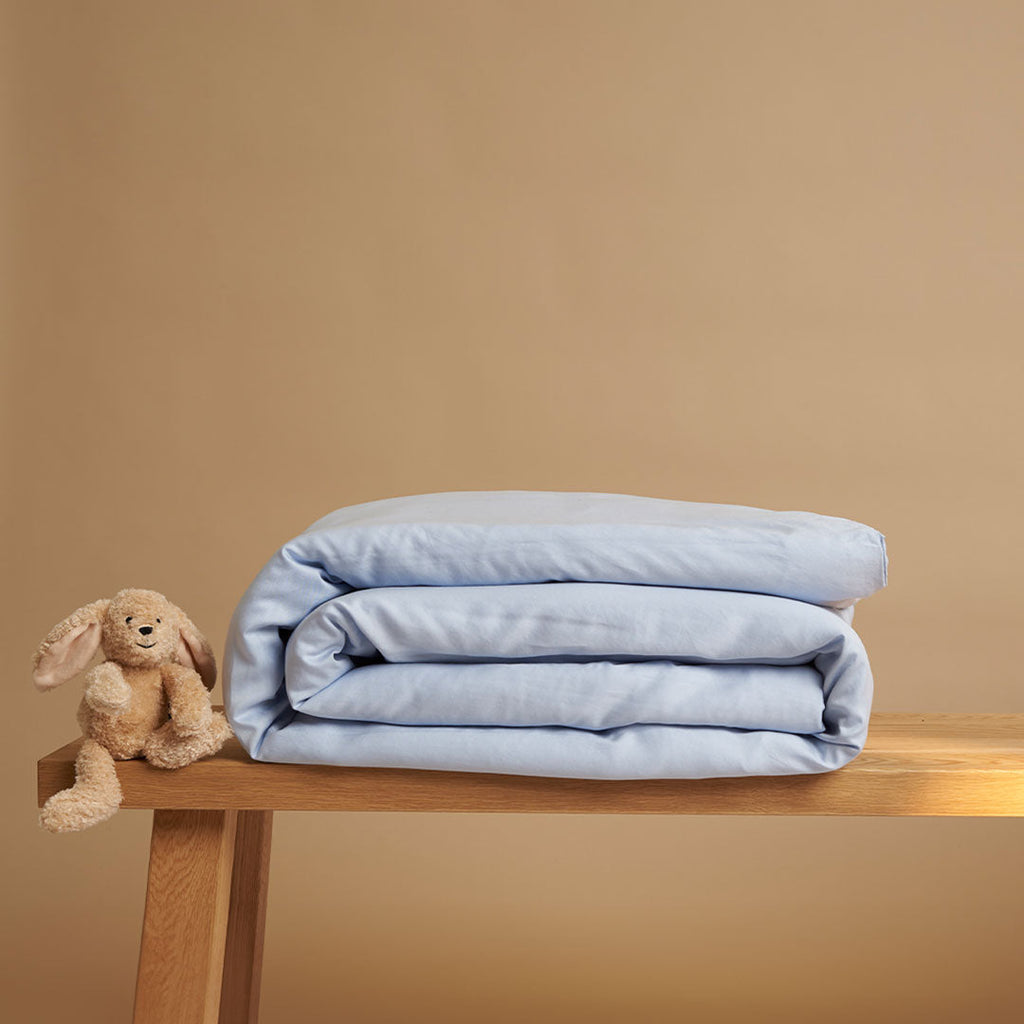 Coco & Cici - Kids - TENCEL Twill Dekbedovertrek Licht Blauw | + 1 kussensloop 60x70 - 1 kussensloop 60x70