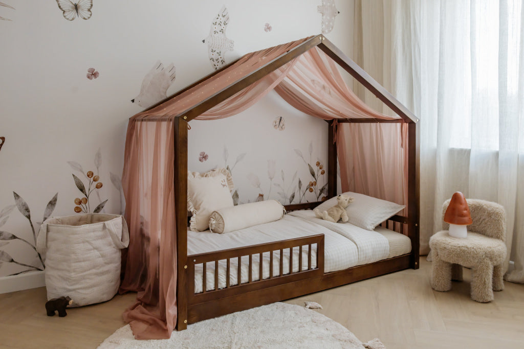 CATO KICK - Tulle Curtain - Vintage Rose - house bed