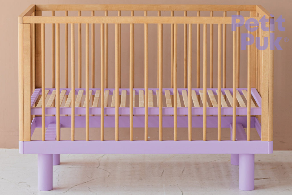 NEW! Express Baby Cot NOX duo 60x120 60x120 / NATURAL WOOD and LAVENDER Nox