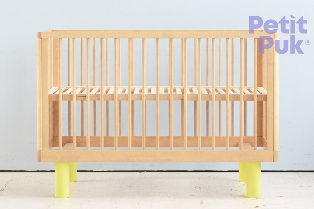 NEW! Express Baby Cot NOX duo 60x120 60x120 / NATURAL WOOD and YELLOW Nox