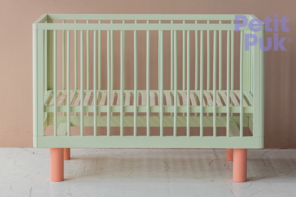 NEW! Express Baby Cot NOX mono 60x120 60x120 / PISTACHIO and PINK Nox