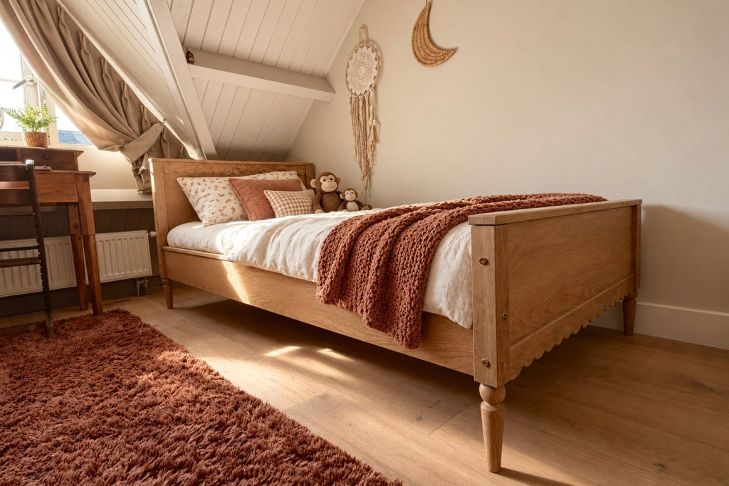 Single bed SANTI - 80x160 / Caramel Oak - montessori bed