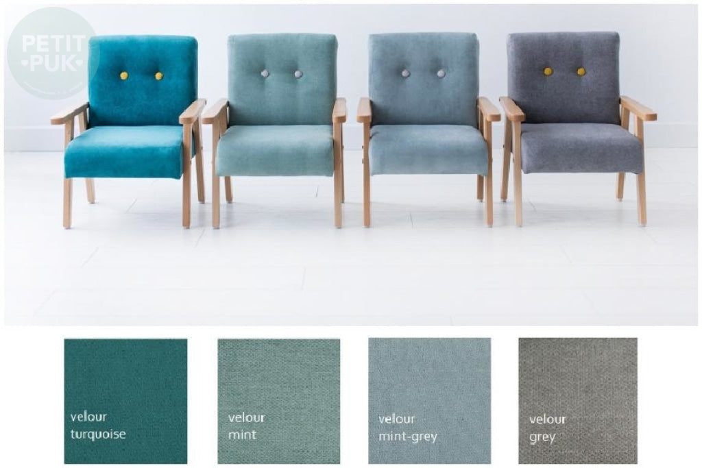Velour Arm Chair Turquoise Kids Furniture